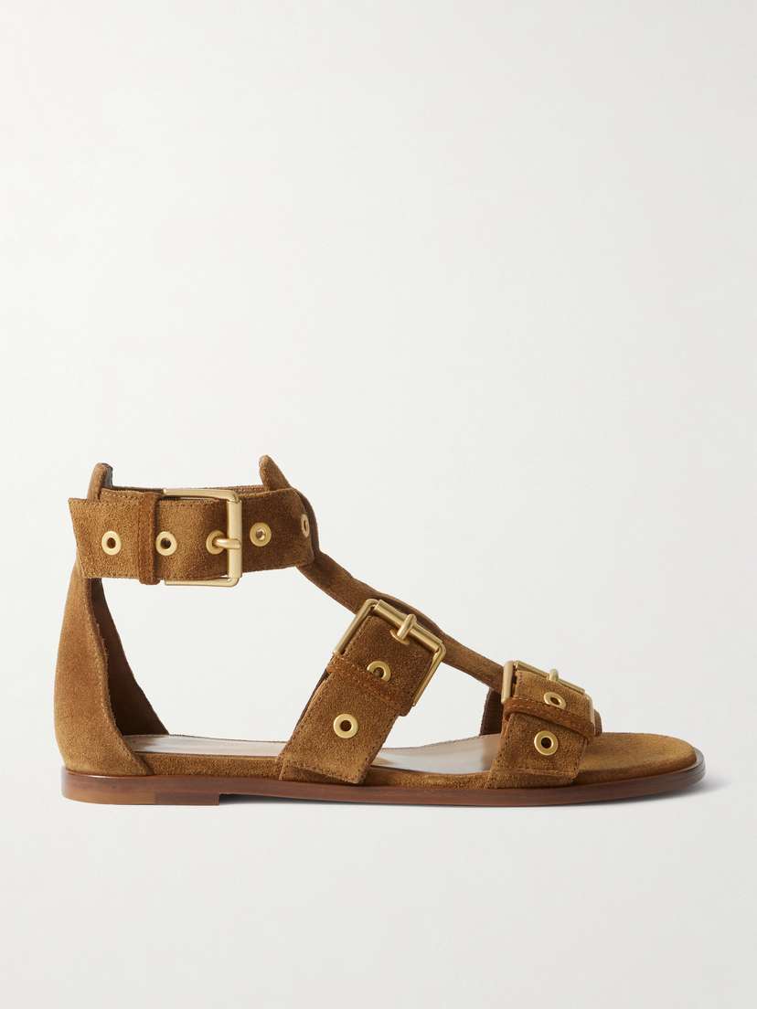 Gianvito Rossi Buckled Suede Sandals