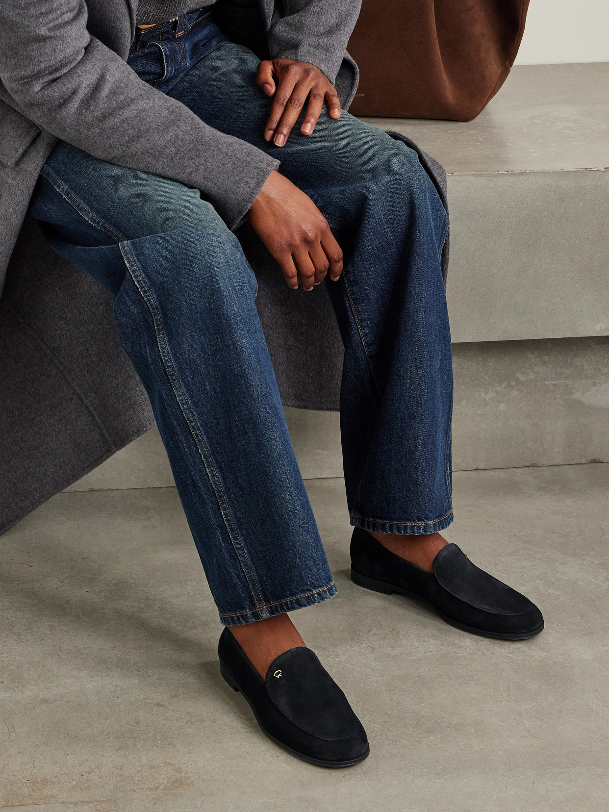 Gianvito Rossi Embellished Suede Loafers In Blue