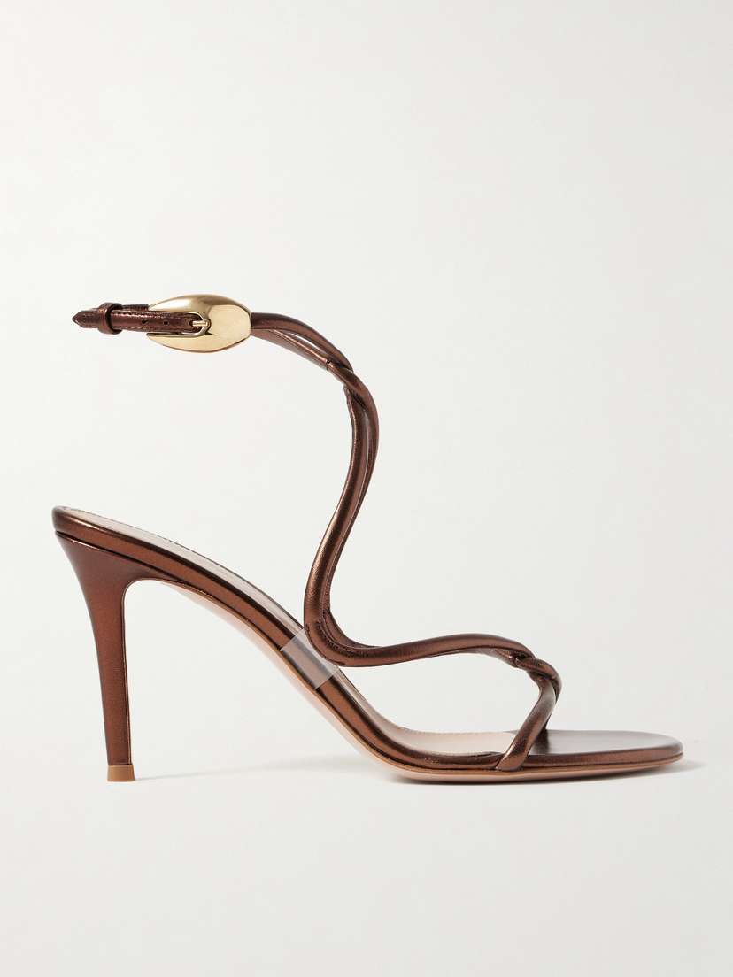 Gianvito Rossi Jungle Mamba 85 Metallic Leather Sandals
