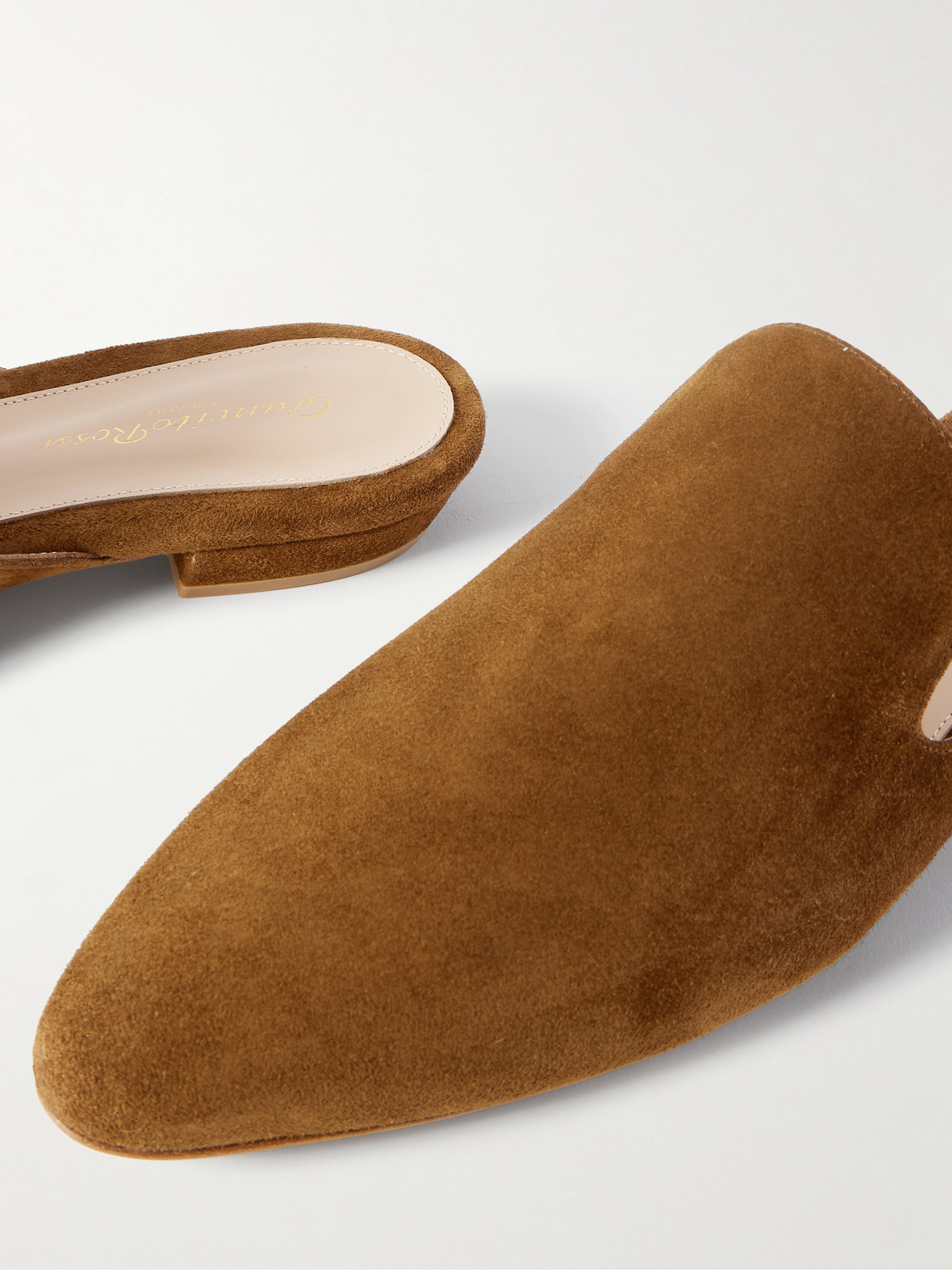 GIANVITO ROSSI RAJA SUEDE SLIPPERS