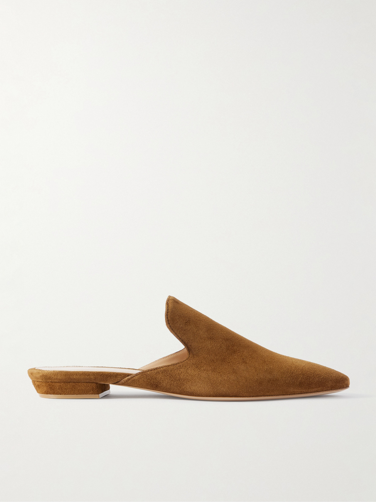 Gianvito Rossi Babouche Suede Slippers In Brown