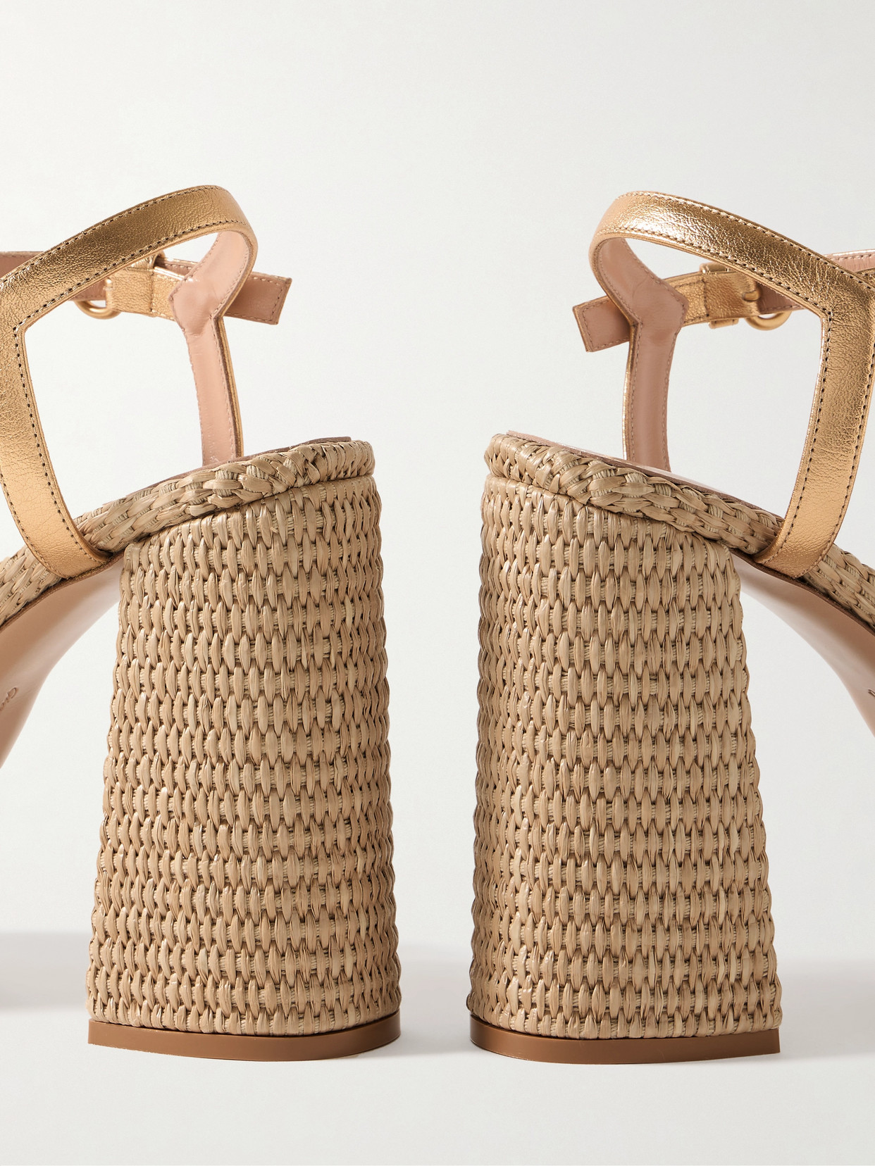 Gianvito Rossi Bebe Quarter Strap Platform Sandal In Gold