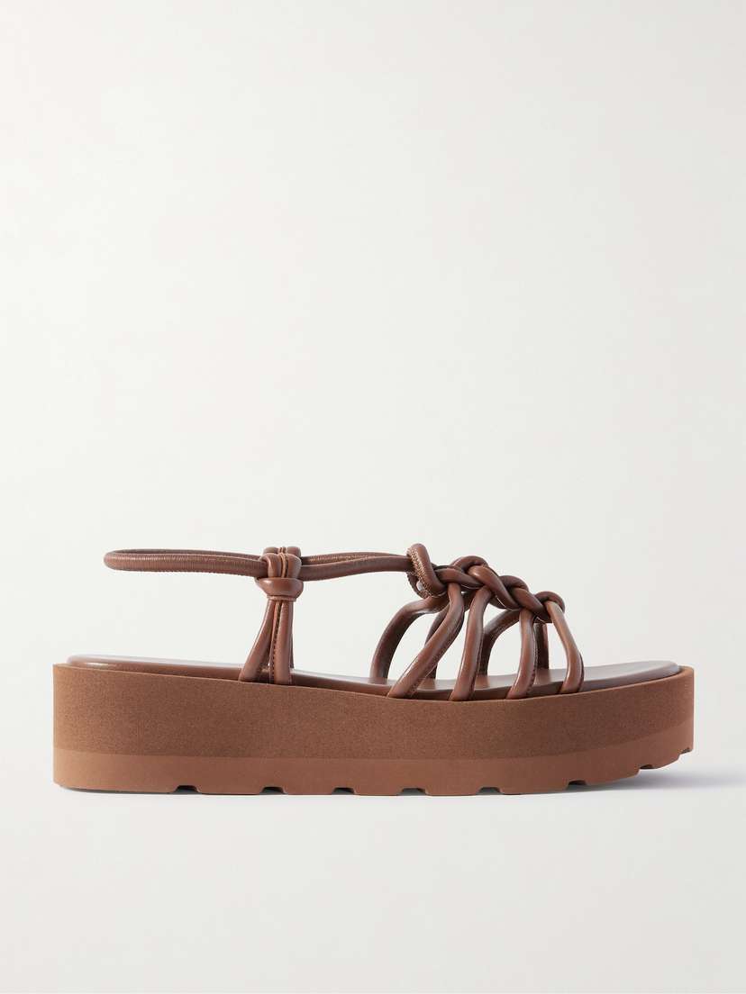 Gianvito Rossi Hebe 45 Knotted Leather Platform Sandals