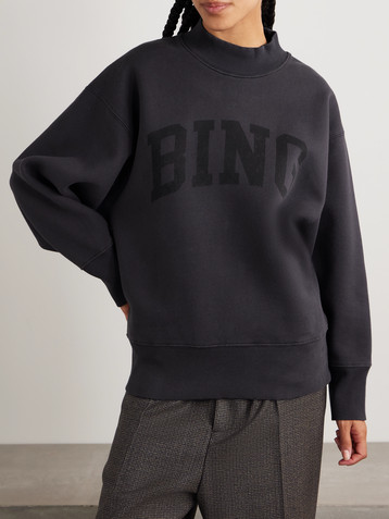 ANINE BING Bradie printed cotton-blend jersey sweatshirt