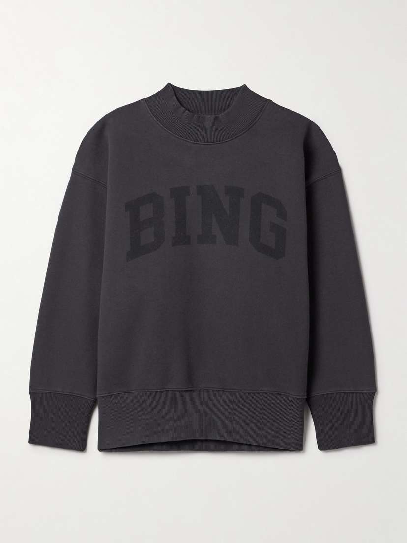 Anine Bing Bradie Printed Cotton-blend Jersey Sweatshirt