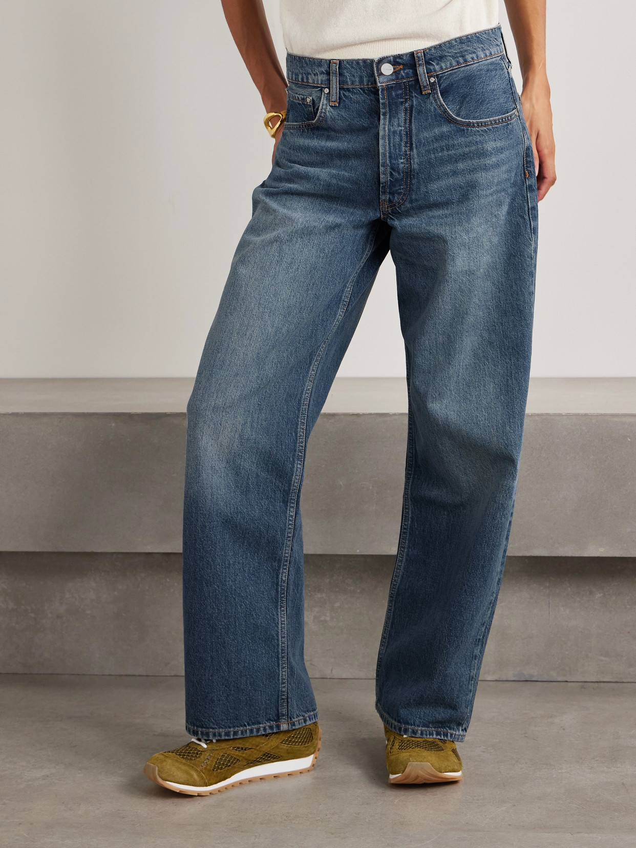 Anine Bing Manon Organic Jeans In Blue