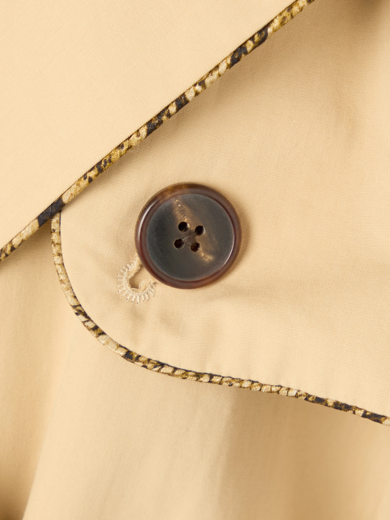 Dries Van Noten Double-breasted Beige Trench Coat In Cotton In Neutrals