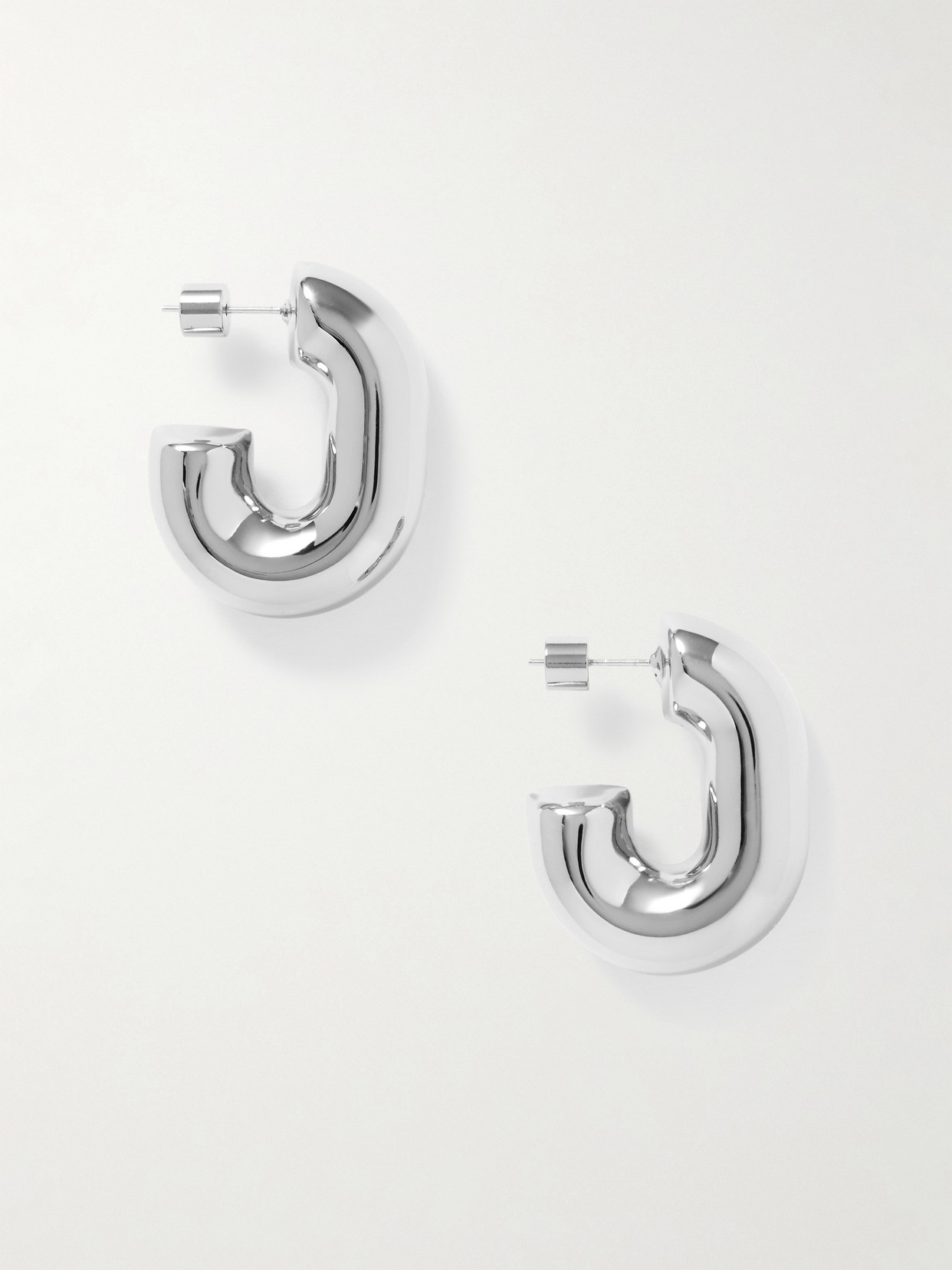 Martha Calvo Kayla Link Rhodium-plated Earrings In Metallic