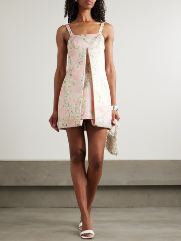 Emilia Wickstead Levisa pleated floral-print satin mini dress
