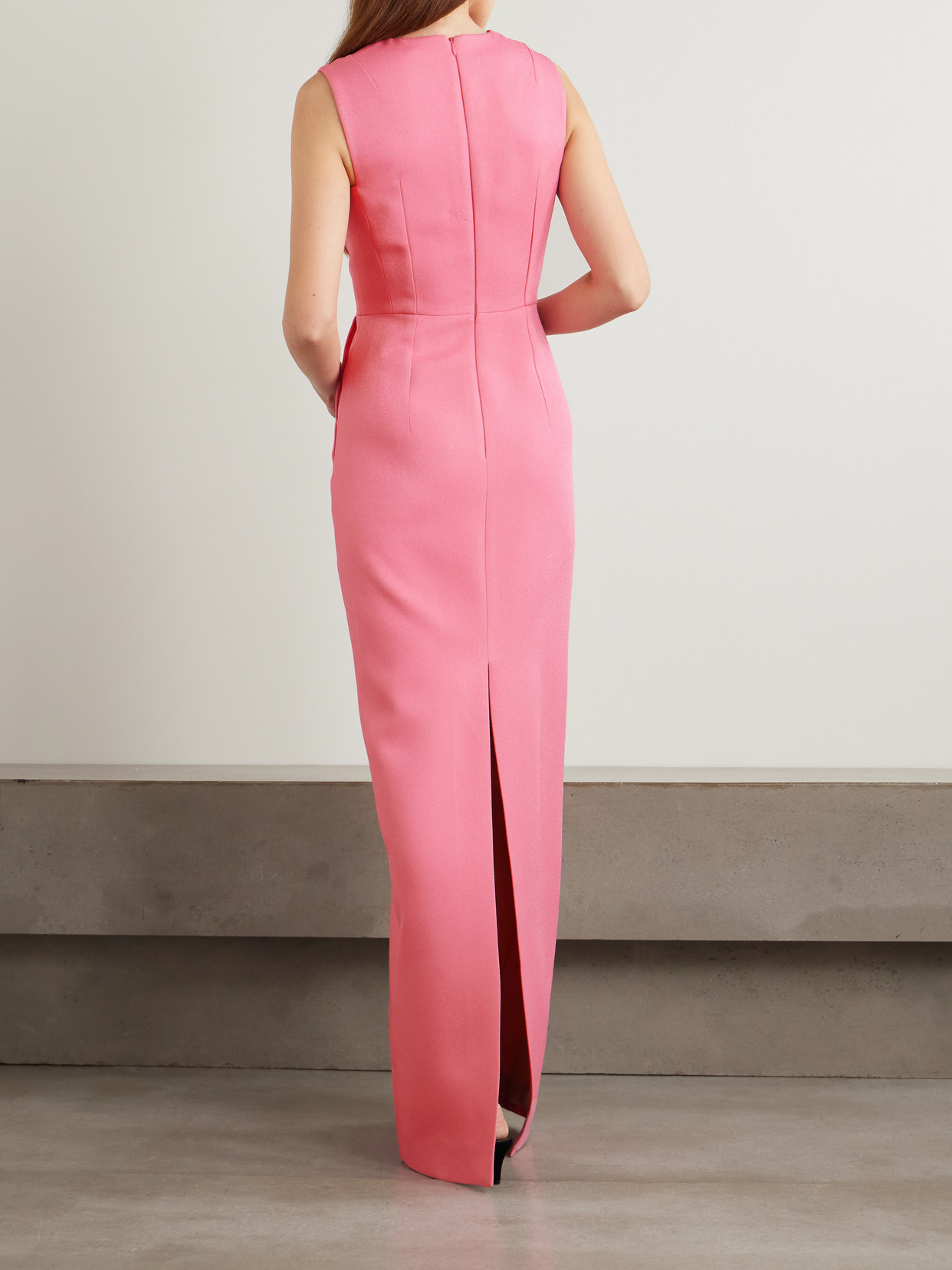 Emilia Wickstead Juulia Asymmetric Crepe Gown In Pink
