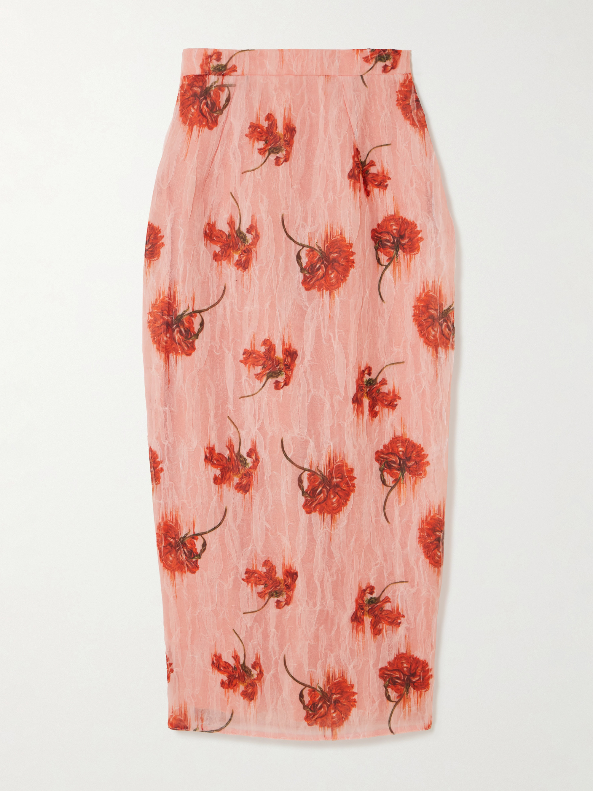 Emilia Wickstead Lorelei floral-print crinkled-organza midi skirt