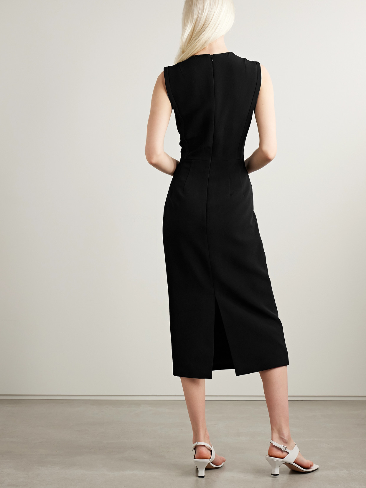 EMILIA WICKSTEAD CAPPIA EMBELLISHED CREPE MIDI DRESS