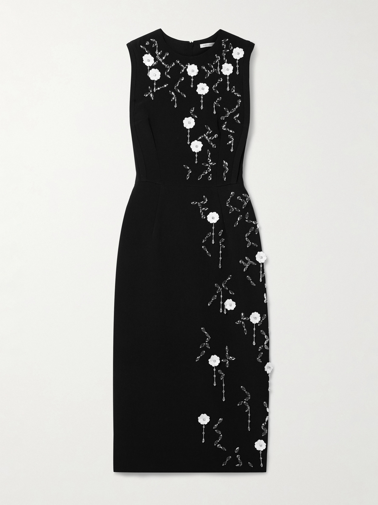 Emilia Wickstead Cappia Embellished Crepe Midi Dress