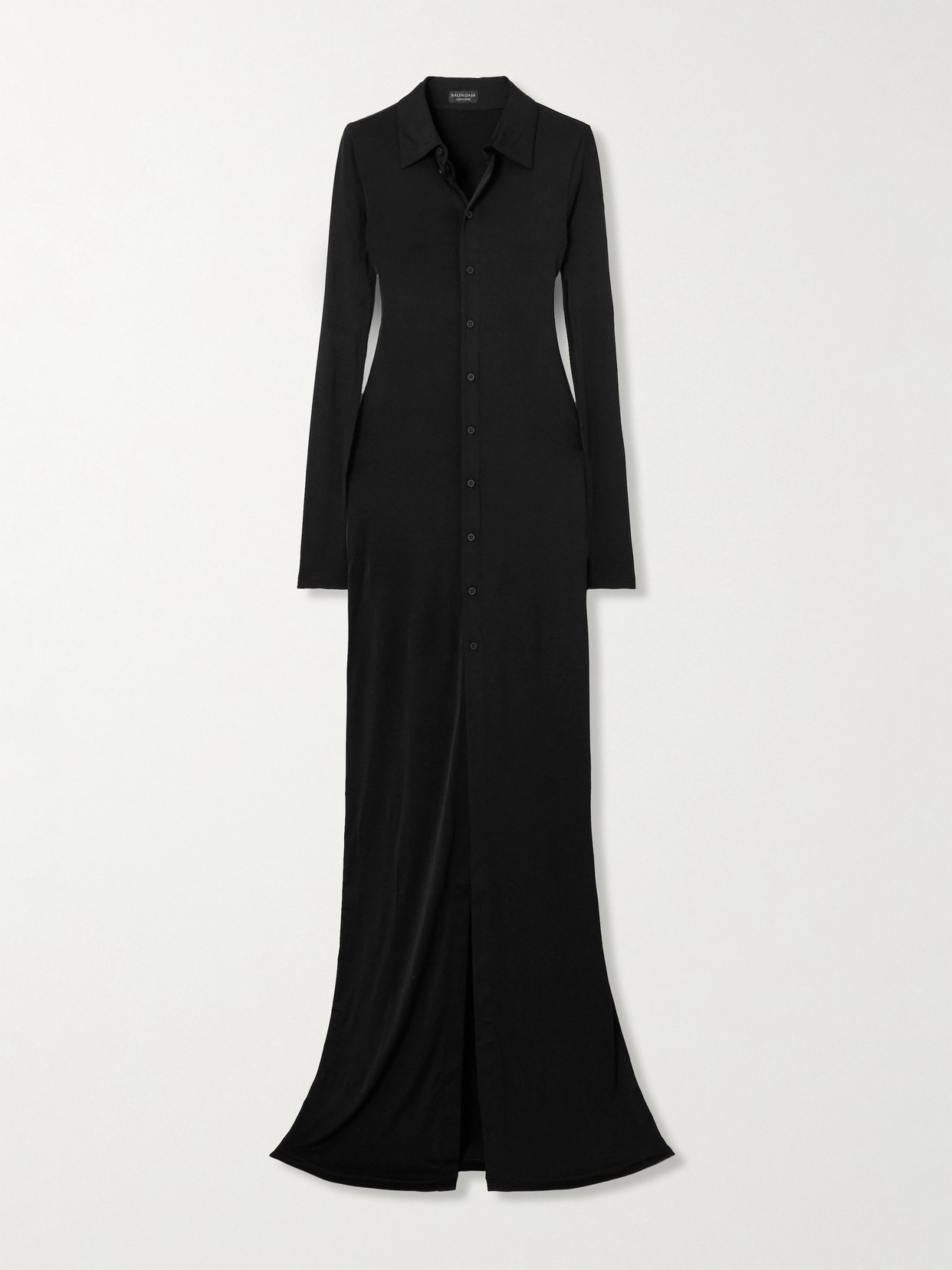 Balenciaga Stretch-jersey Maxi Shirt Dress In Black