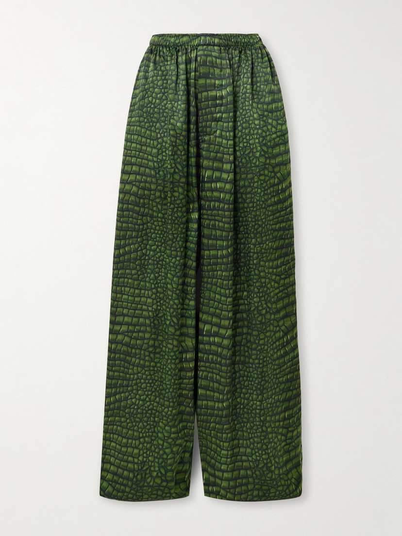 Balenciaga Printed Silk Straight-leg Pants