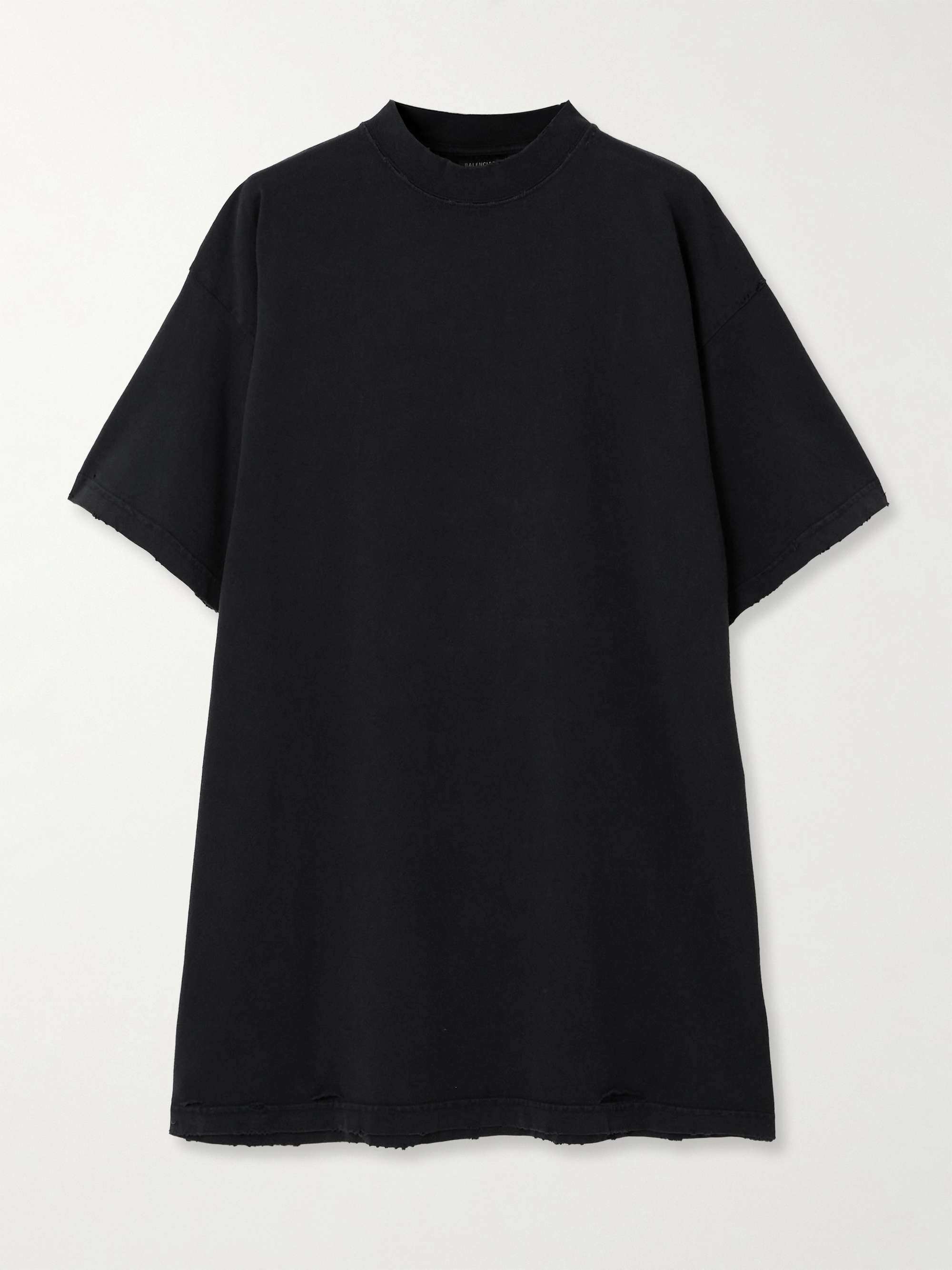 BALENCIAGA Oversized distressed printed cotton-jersey T