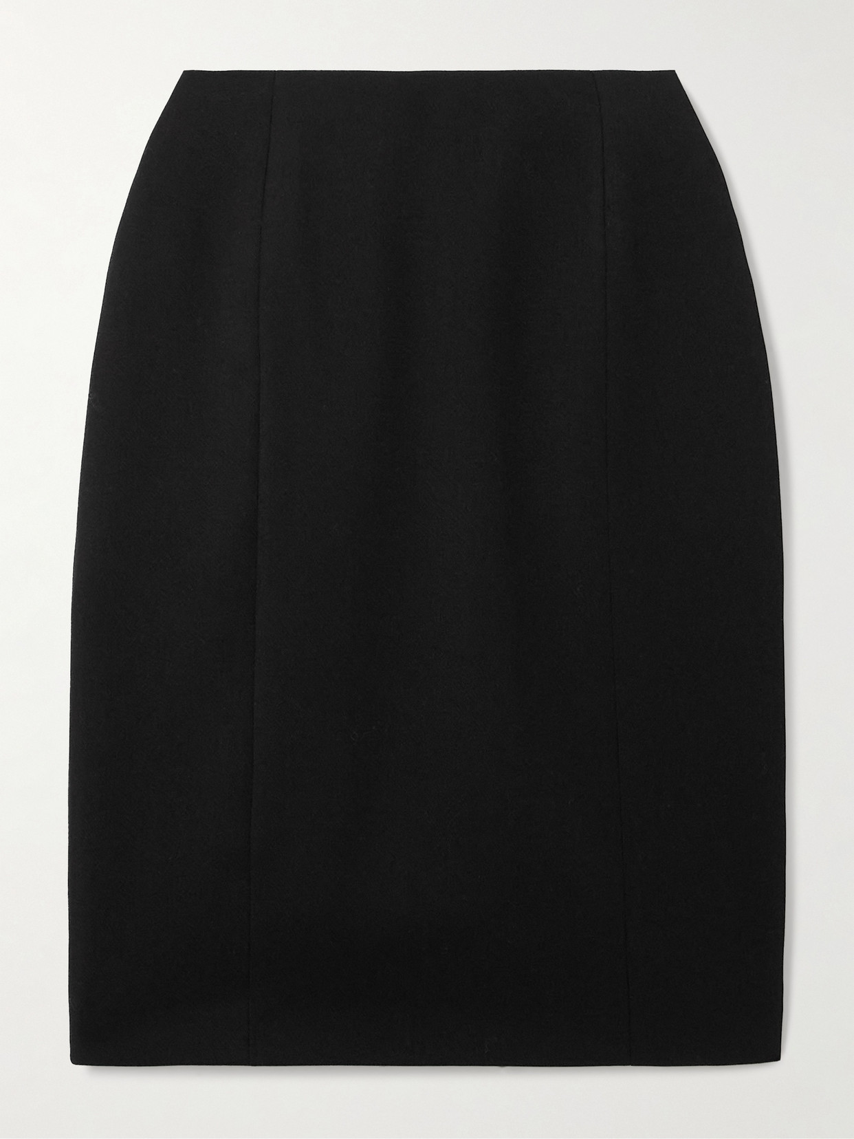 Balenciaga Hourglass Grain De Poudre Wool Midi Skirt In Black
