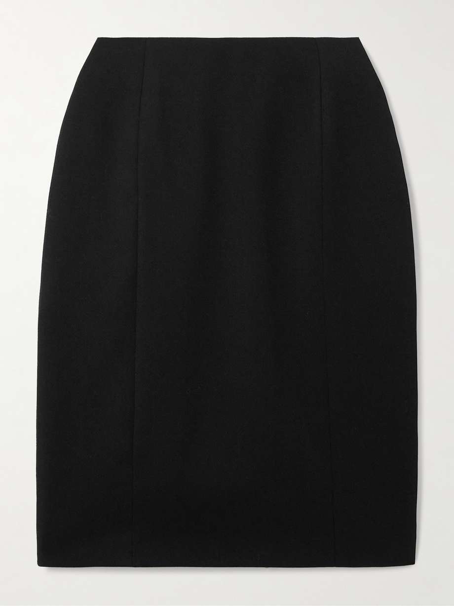 hourglass grain de poudre wool midi skirt