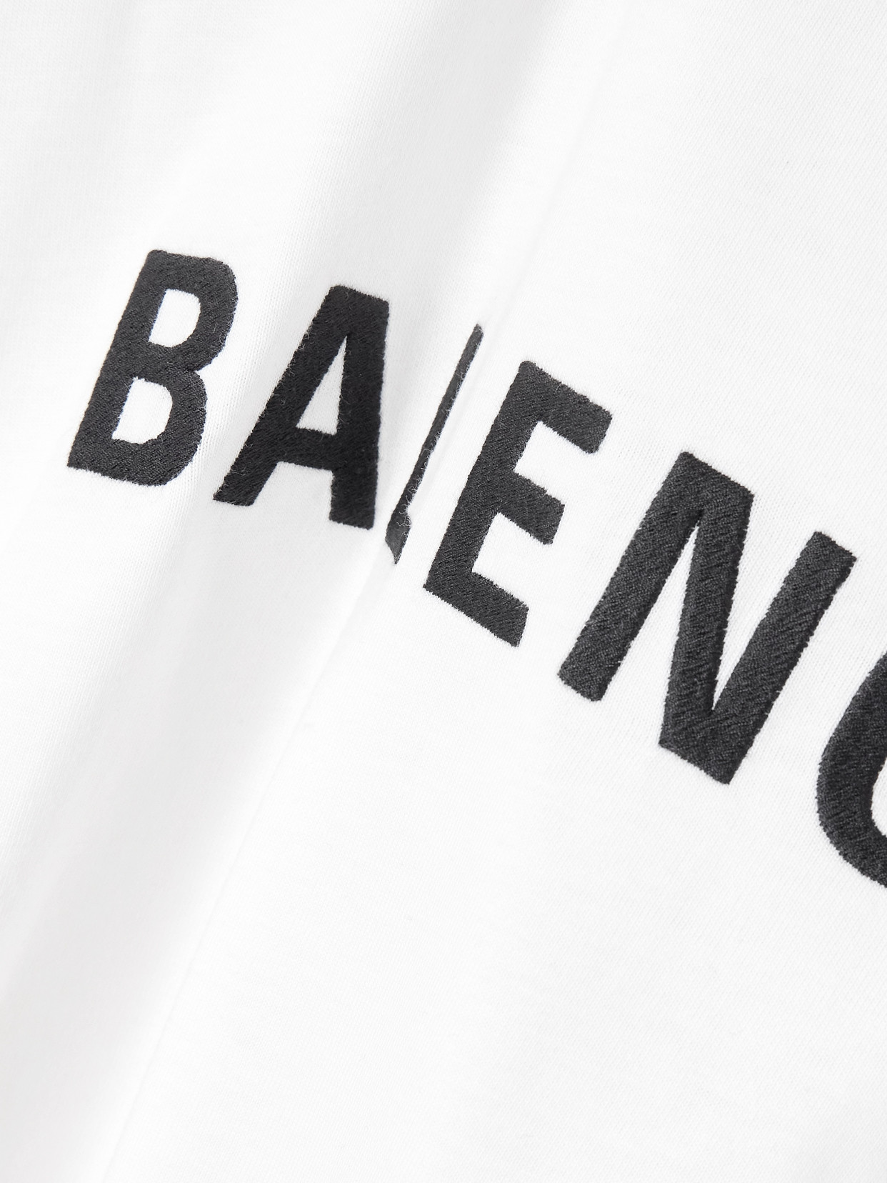 Balenciaga Embroidered Cotton-jersey T-shirt In White
