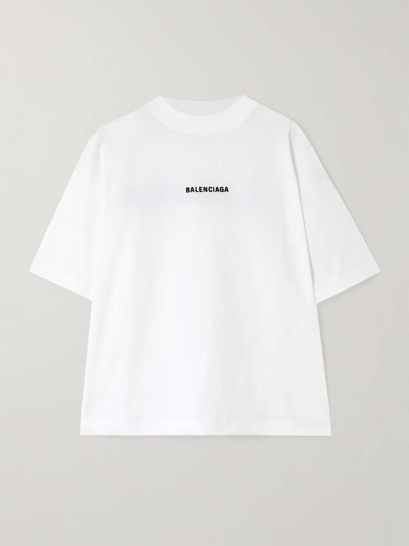 Balenciaga Embroidered Cotton-jersey T-shirt