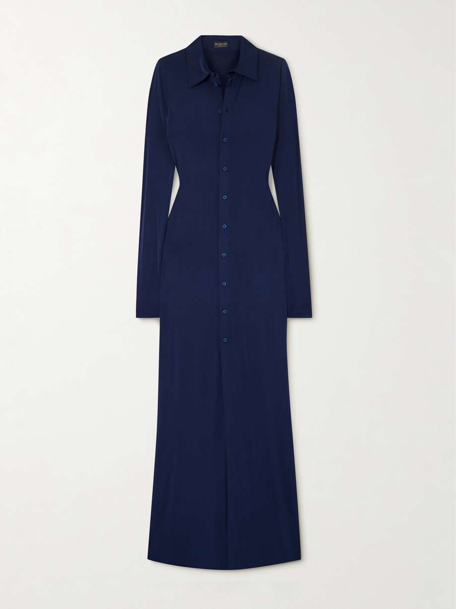 stretch-jersey maxi shirt dress