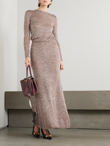Balenciaga Sequined knitted maxi skirt
