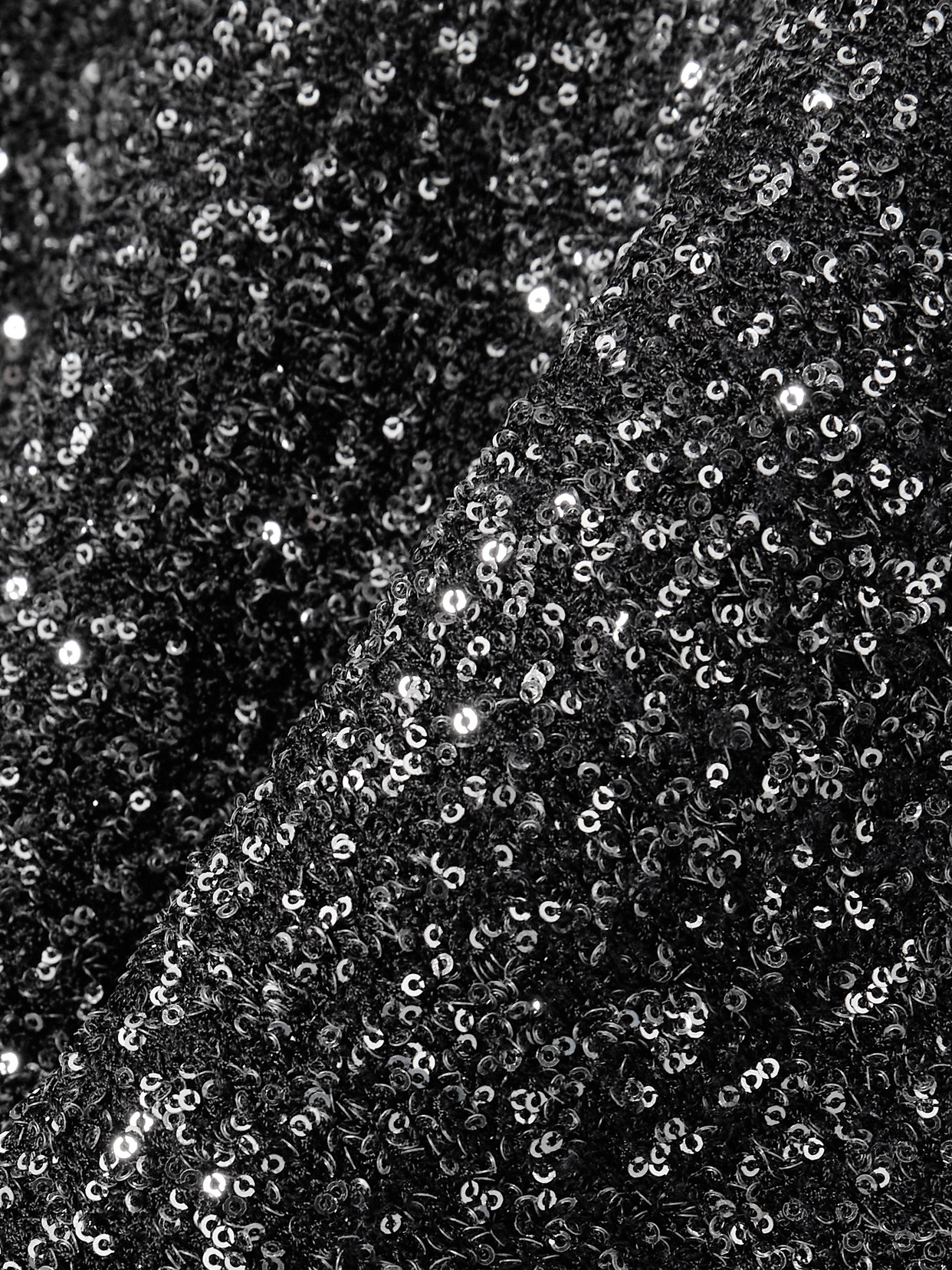 Balenciaga Sequined Knitted Turtleneck Sweater In Black