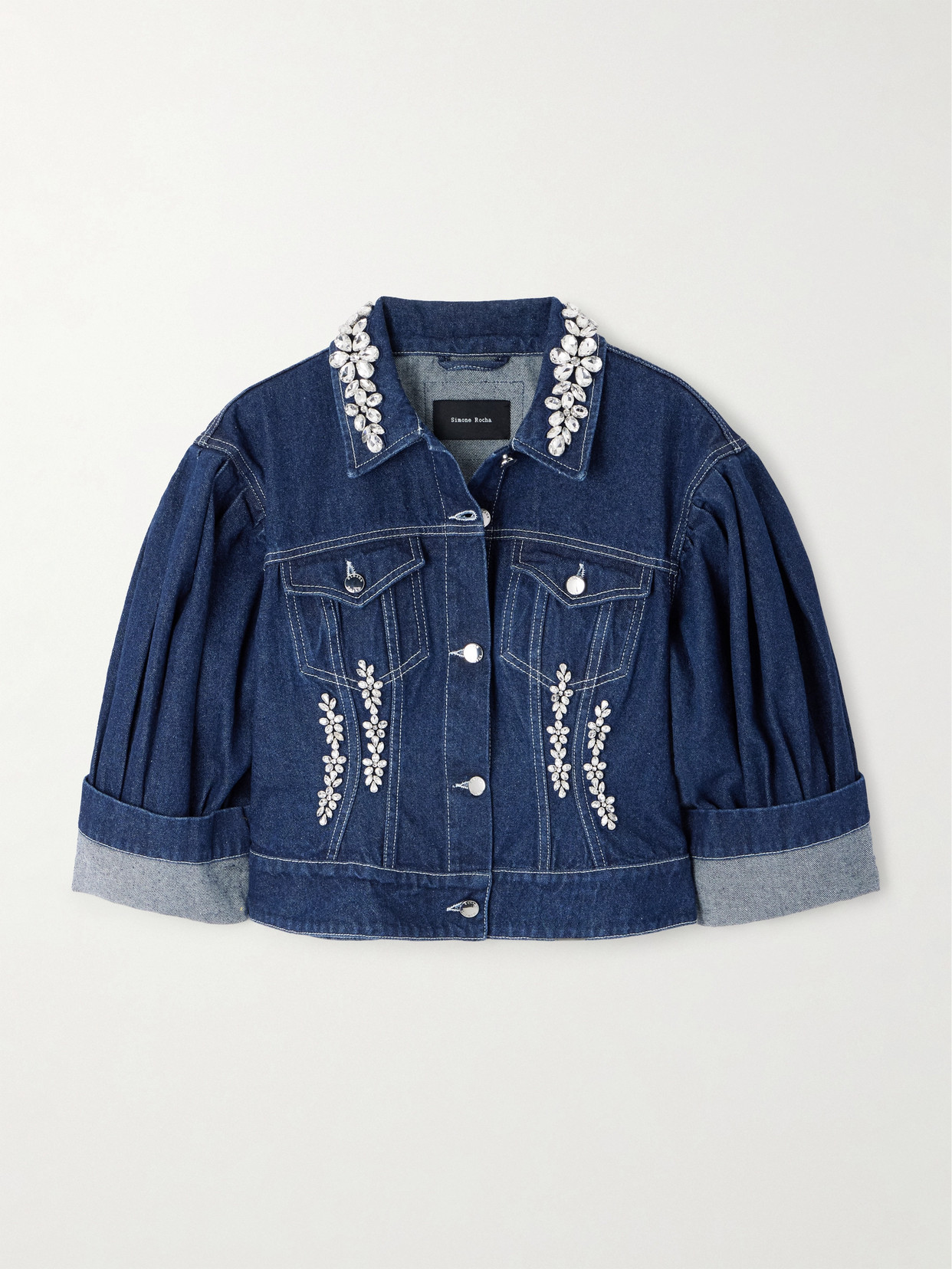 Simone Rocha - Turbo Embellished Denim Jacket - Indigo
