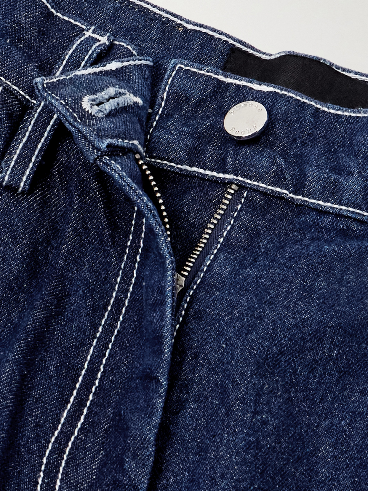 SIMONE ROCHA CRYSTAL-EMBELLISHED MID-RISE WIDE-LEG JEANS