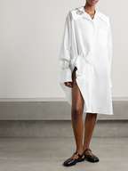 SIMONE ROCHA Embellished gathered cotton shirt dress | NET-A-PORTER