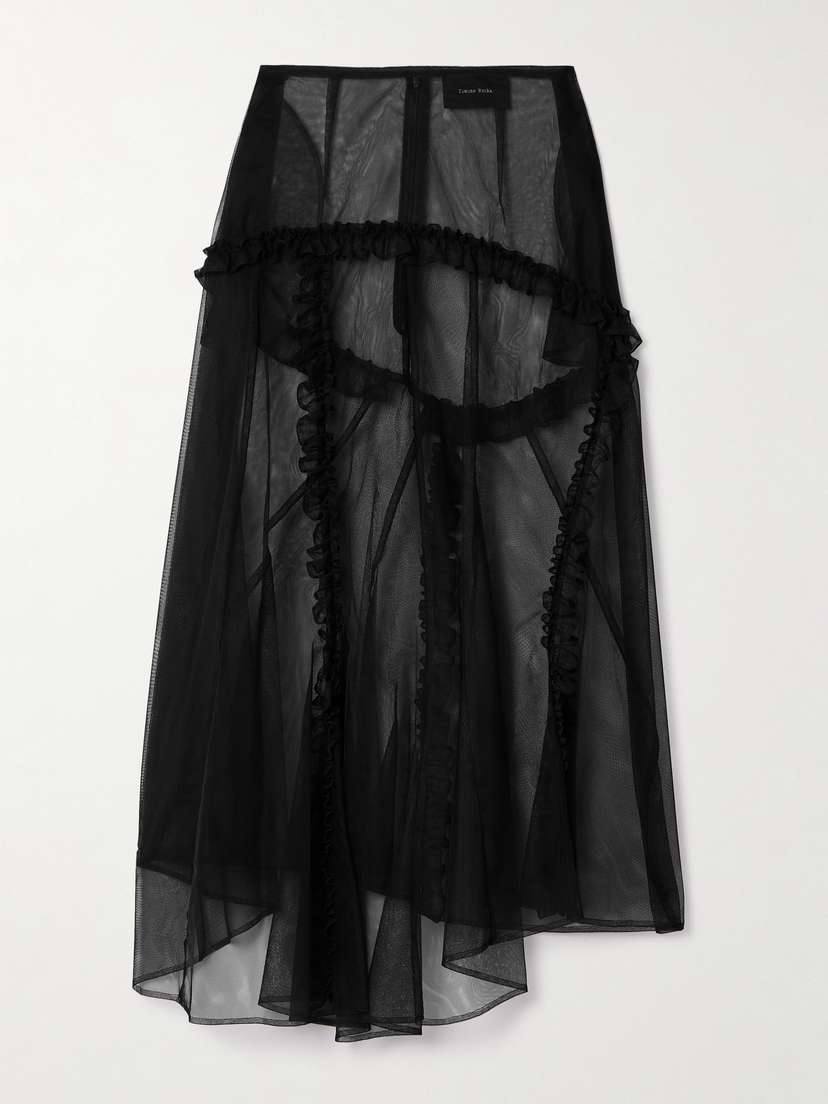 Simone Rocha Ruffled Tulle Midi Skirt