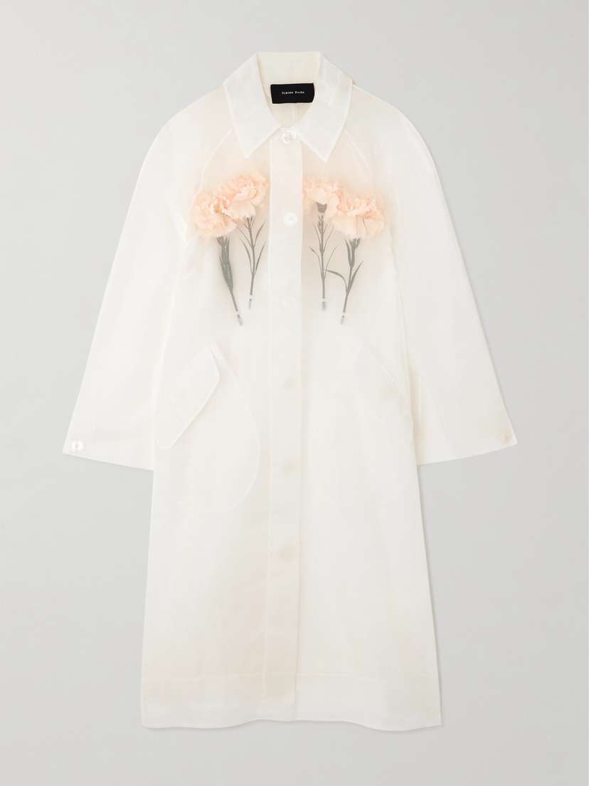 Simone Rocha Embellished Silk-organza Coat