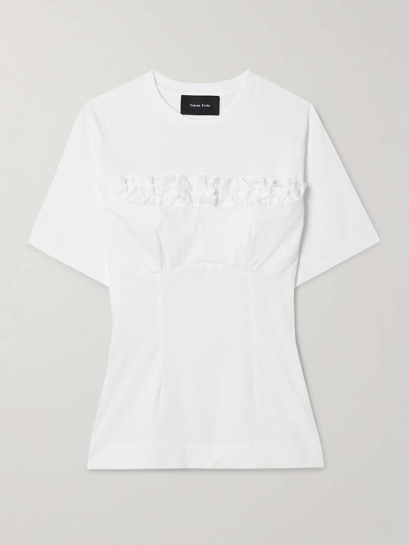 Simone Rocha Ruffled Cotton-jersey T-shirt