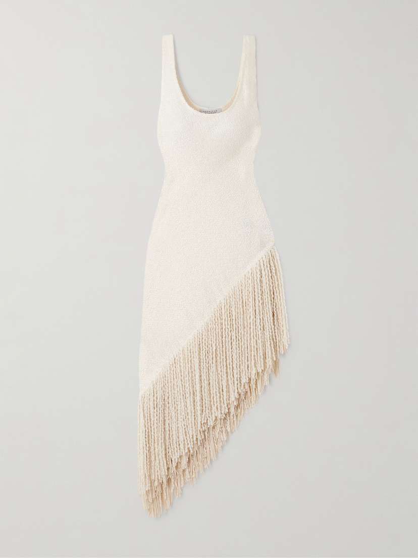 Gabriela Hearst Ursin Fringed Silk-bouclé Top