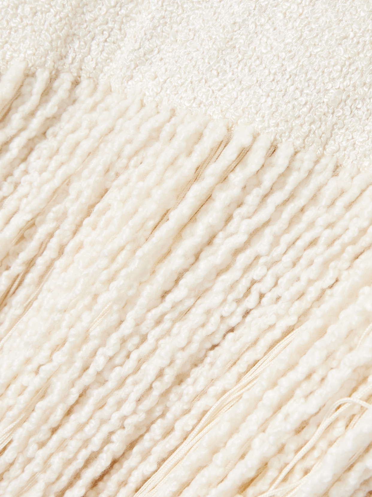 Gabriela Hearst Awar Fringed Silk-bouclé Maxi Dress In Ivory