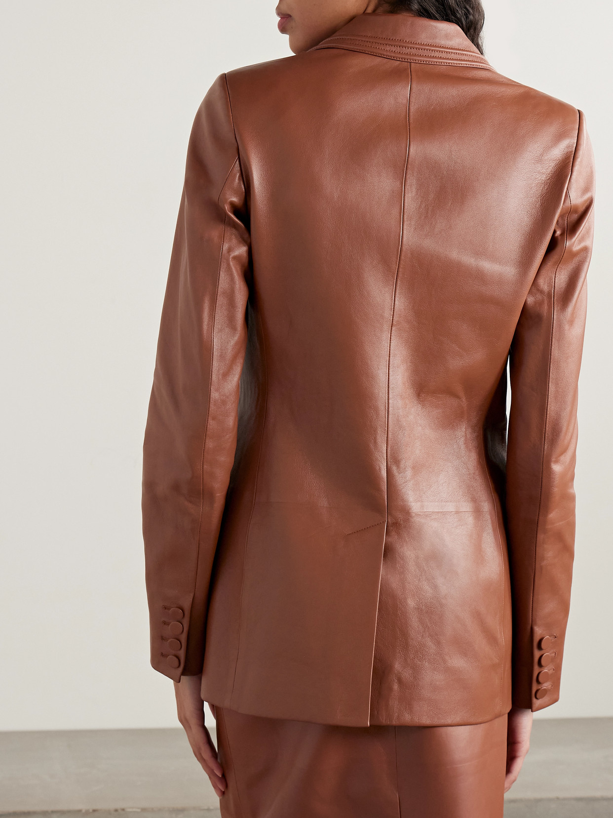 Shop Gabriela Hearst Isara Leather Blazer
