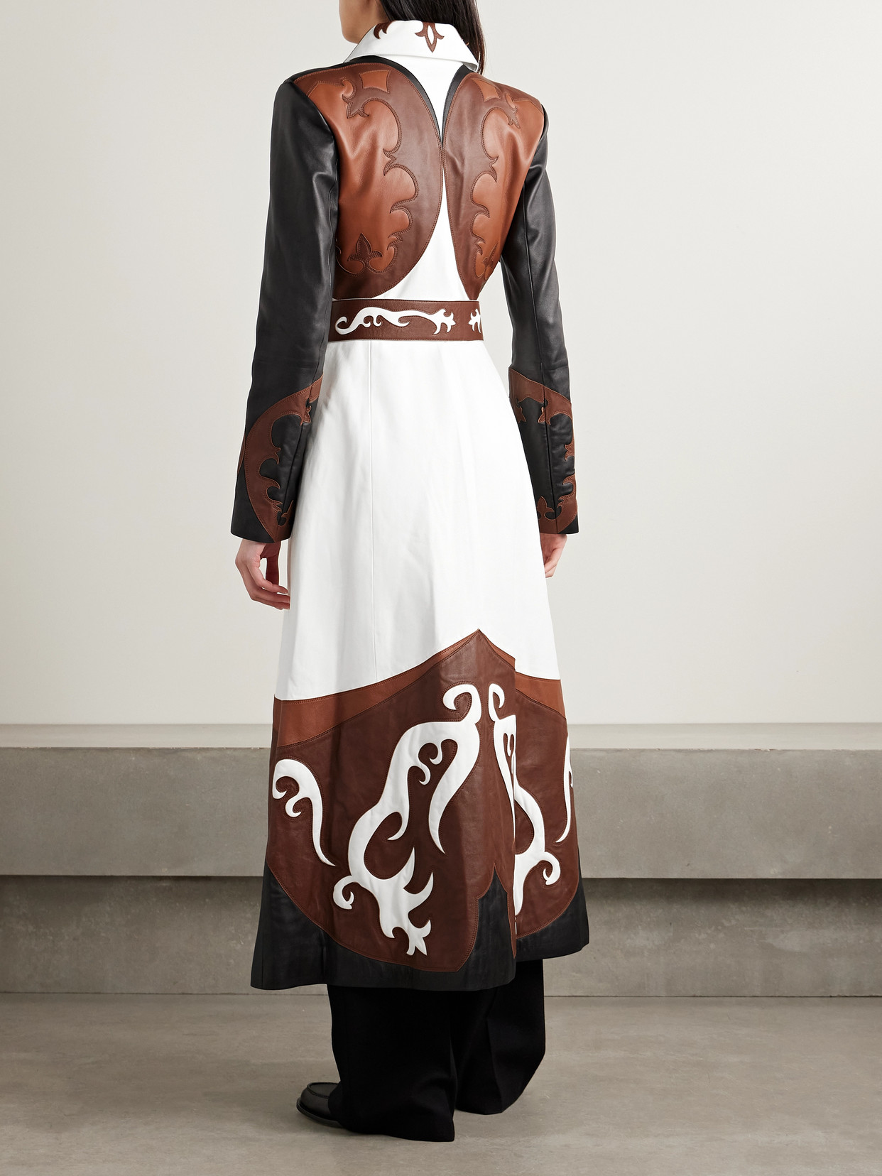 Shop Gabriela Hearst Jemme Belted Color-block Leather Coat
