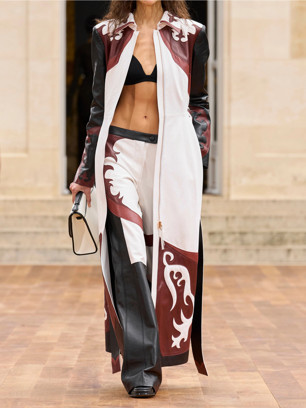 Shop Gabriela Hearst Jemme Belted Color-block Leather Coat