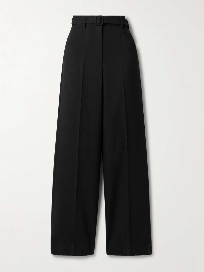 Gabriela Hearst Norman Belted Wool Straight-leg Pants