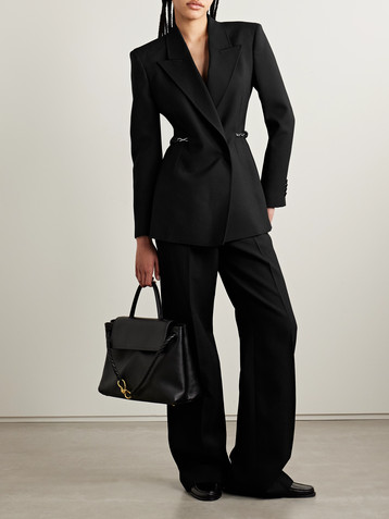 Gabriela Hearst Epona embellished leather-trimmed wool blazer