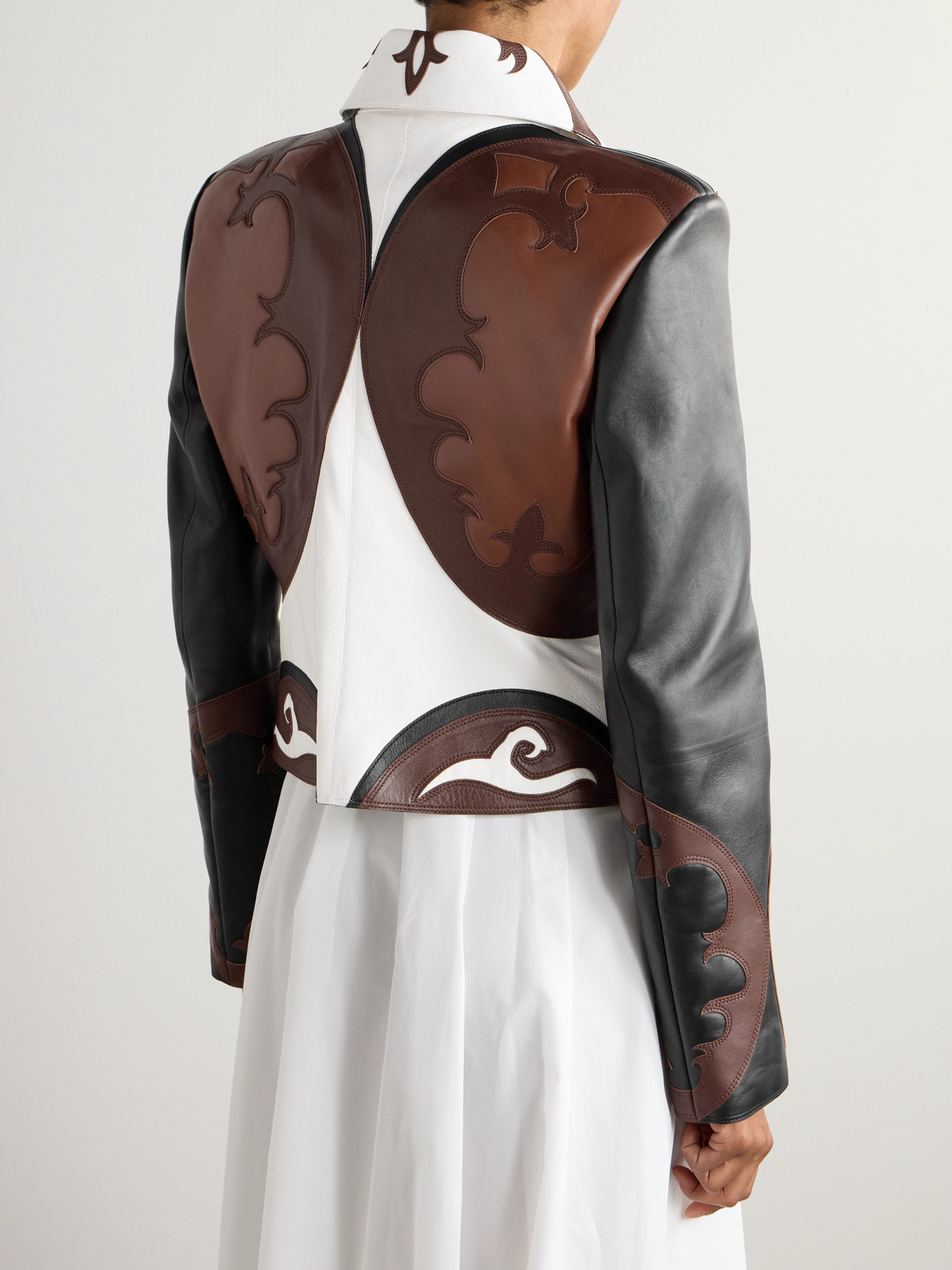 Gabriela Hearst Albie Paneled Leather Jacket In Brown