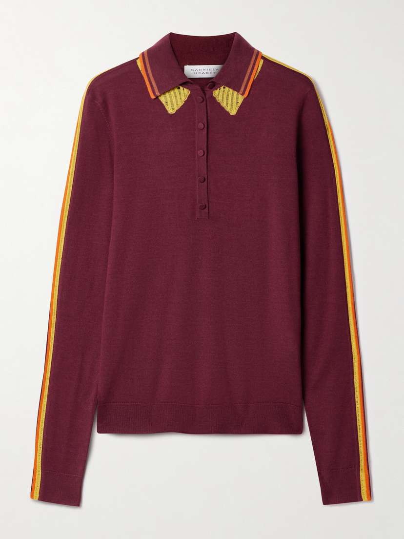 Gabriela Hearst Zorya Cashmere And Silk-blend Polo Top