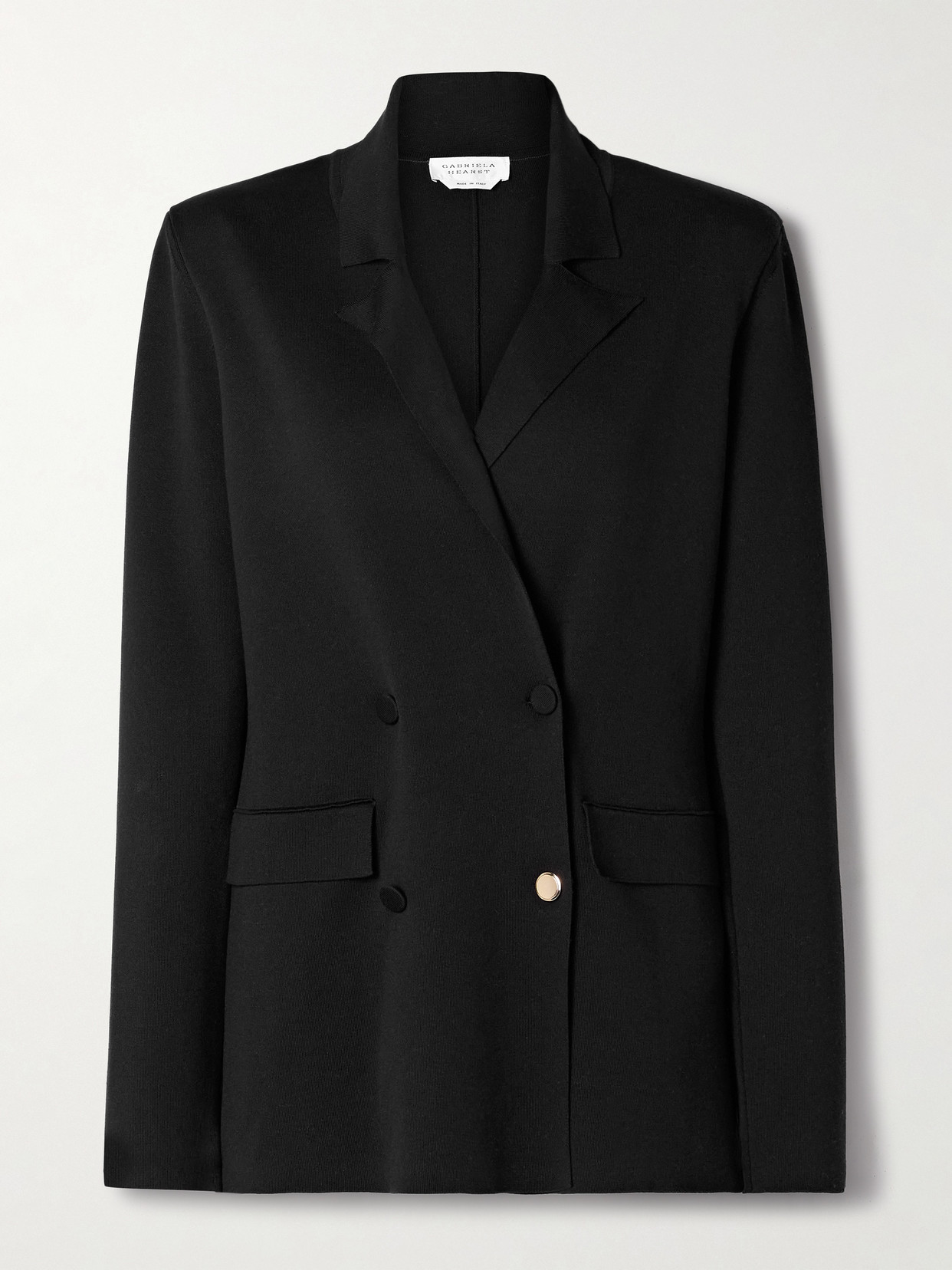 Gabriela Hearst Aphaia Double-breasted Silk Jacket In Black