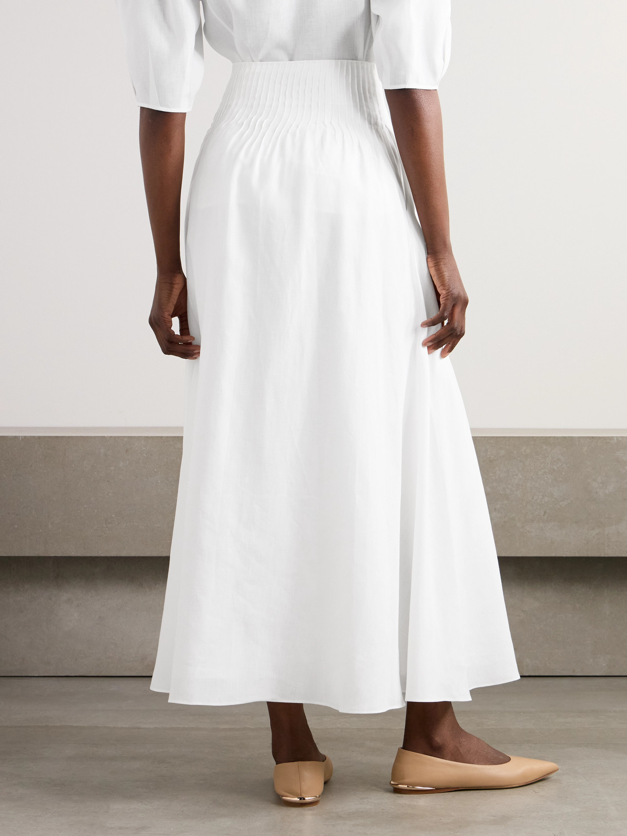 Gabriela Hearst Amy Linen-blend Maxi Skirt In White