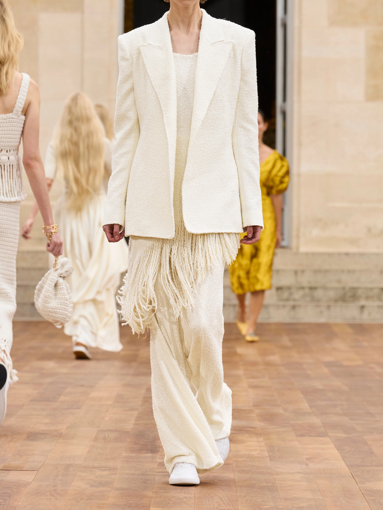 Gabriela Hearst Rhein Silk-bouclé Flared Pants In Ivory