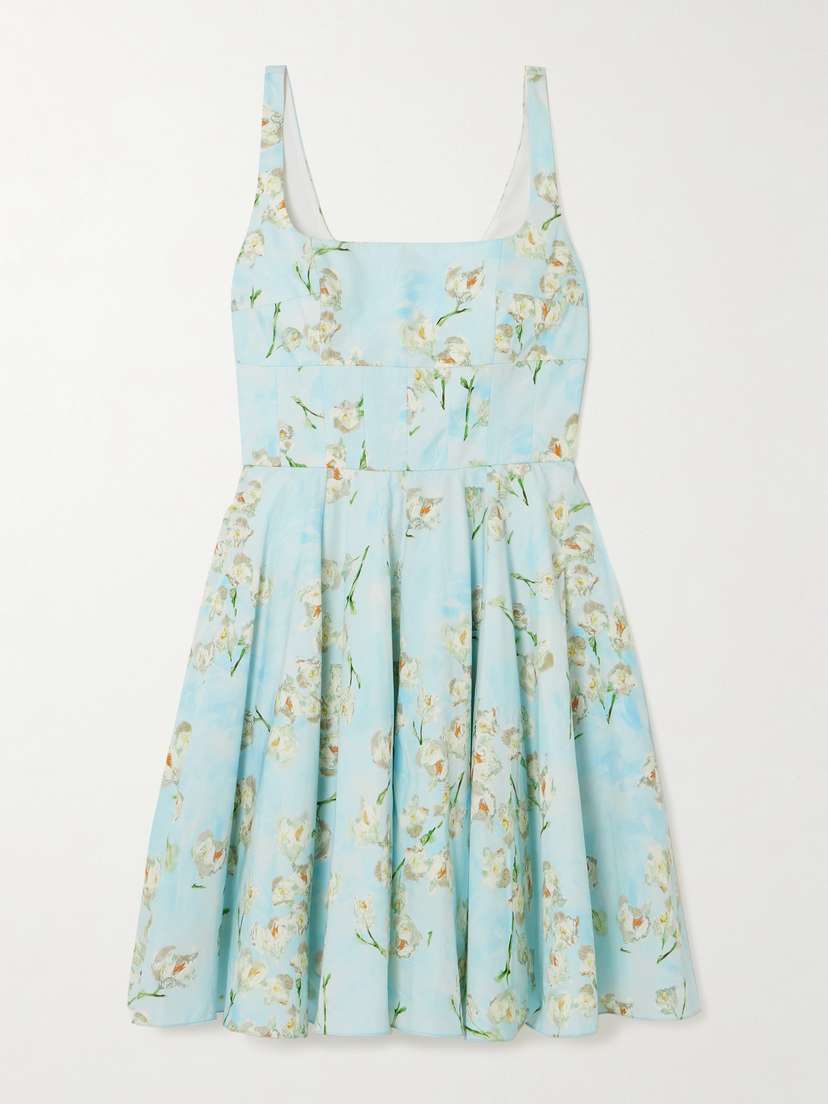 Emilia Wickstead Mini Mona Floral-print Cotton-poplin Mini Dress