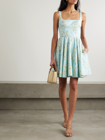 Emilia Wickstead Mini Mona floral-print cotton-poplin mini dress