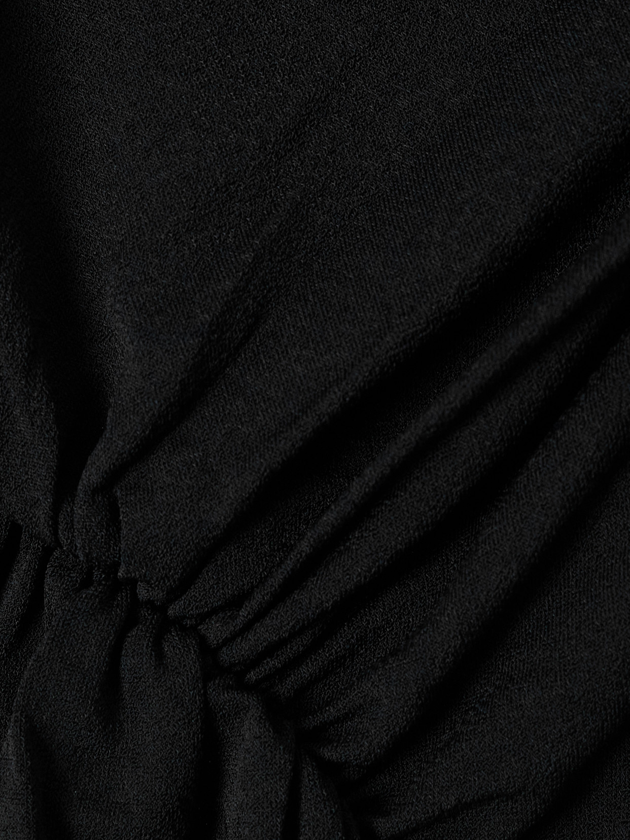 Rick Owens Sahara Asymmetric Gathered Crepe-jersey Top In Black