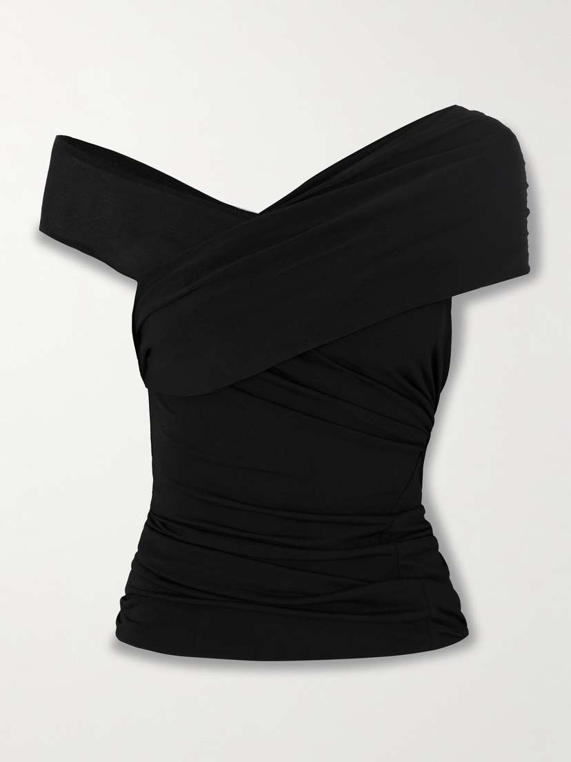 Rick Owens Sahara Asymmetric Gathered Crepe-jersey Top