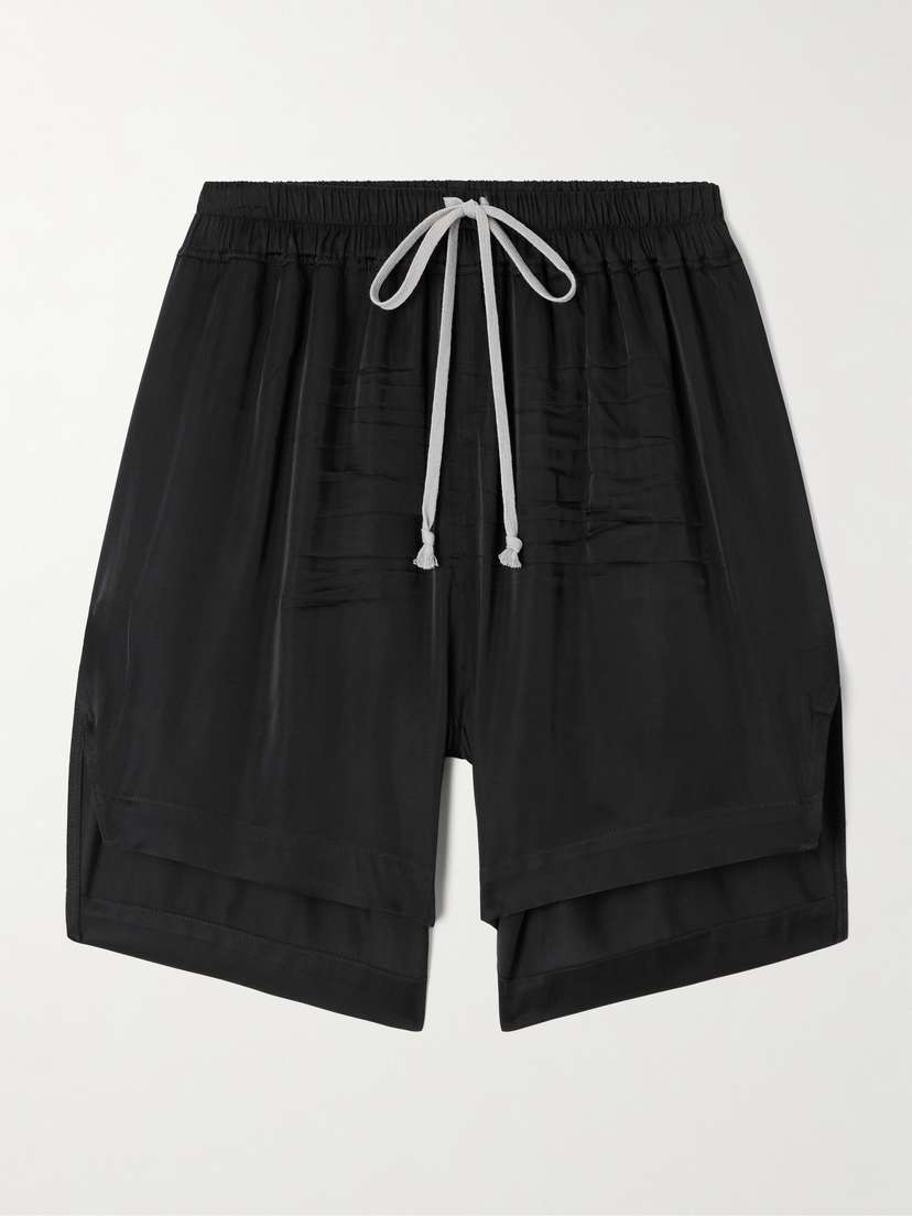 Rick Owens Crinkled-satin Shorts